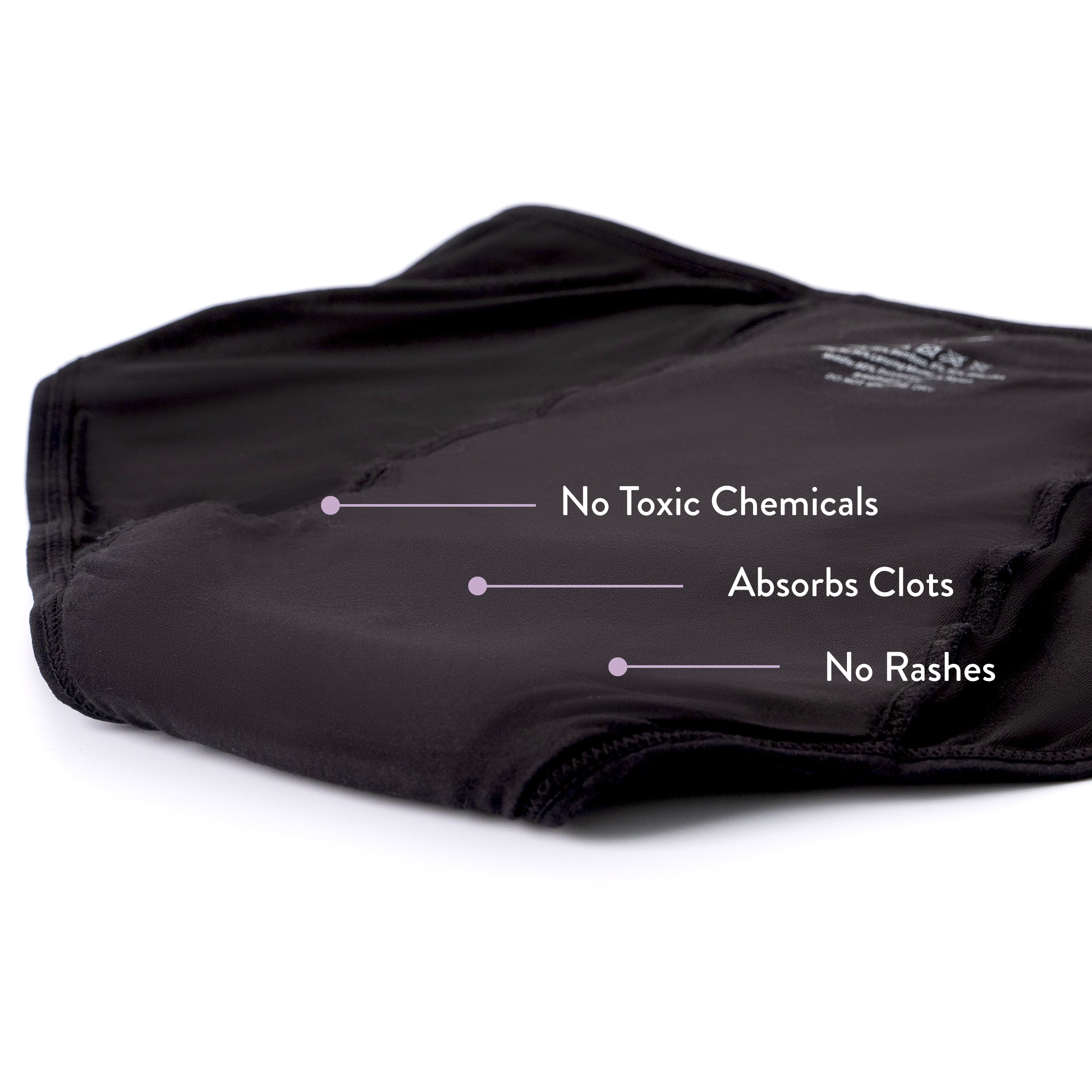 Nushu Hip Hugger period panty is free from toxic chemicals, super comfortable to prevent rashes, and designed to absorb blood clots for a hassle-free period experience.