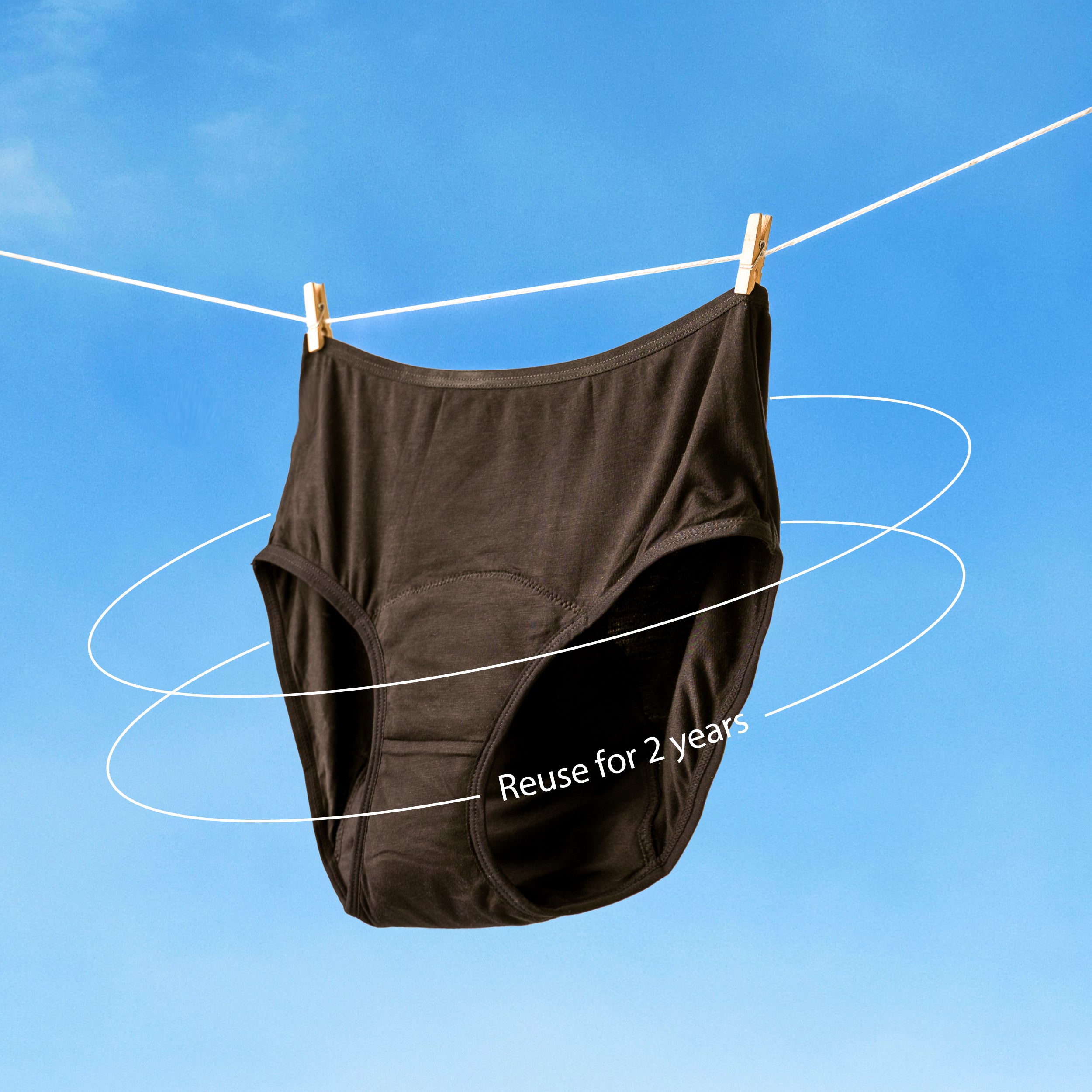 Nushu period underwear is reusable for up to 2 years, offering sustainable and long-lasting menstrual protection.