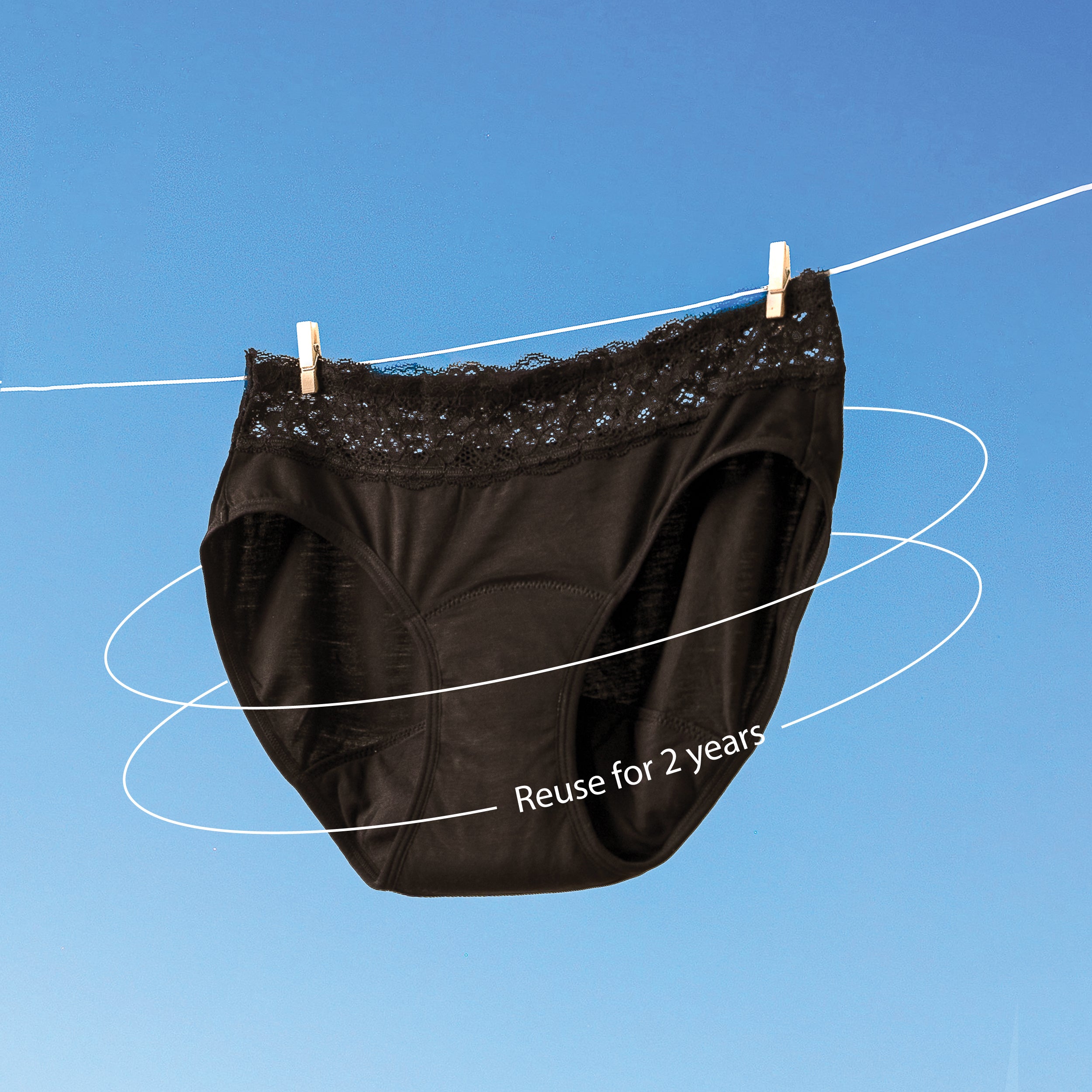 Nushu period underwear is reusable for up to 2 years, offering sustainable and long-lasting menstrual protection.