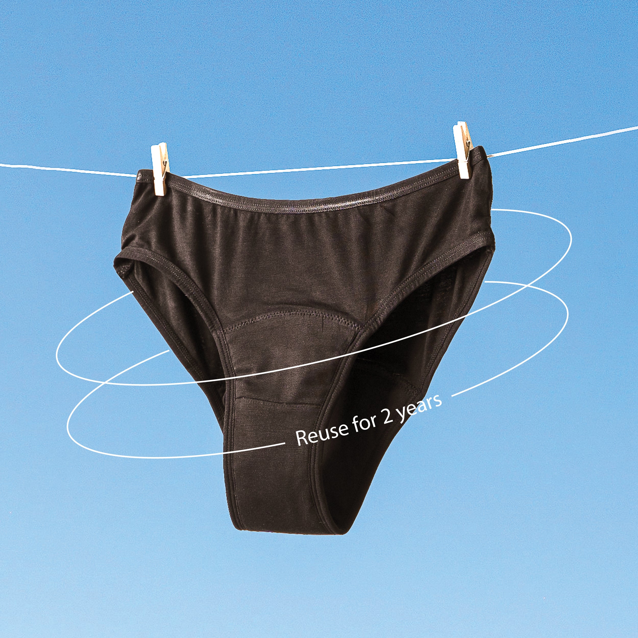 Nushu period underwear is reusable for up to 2 years, offering sustainable and long-lasting menstrual protection.