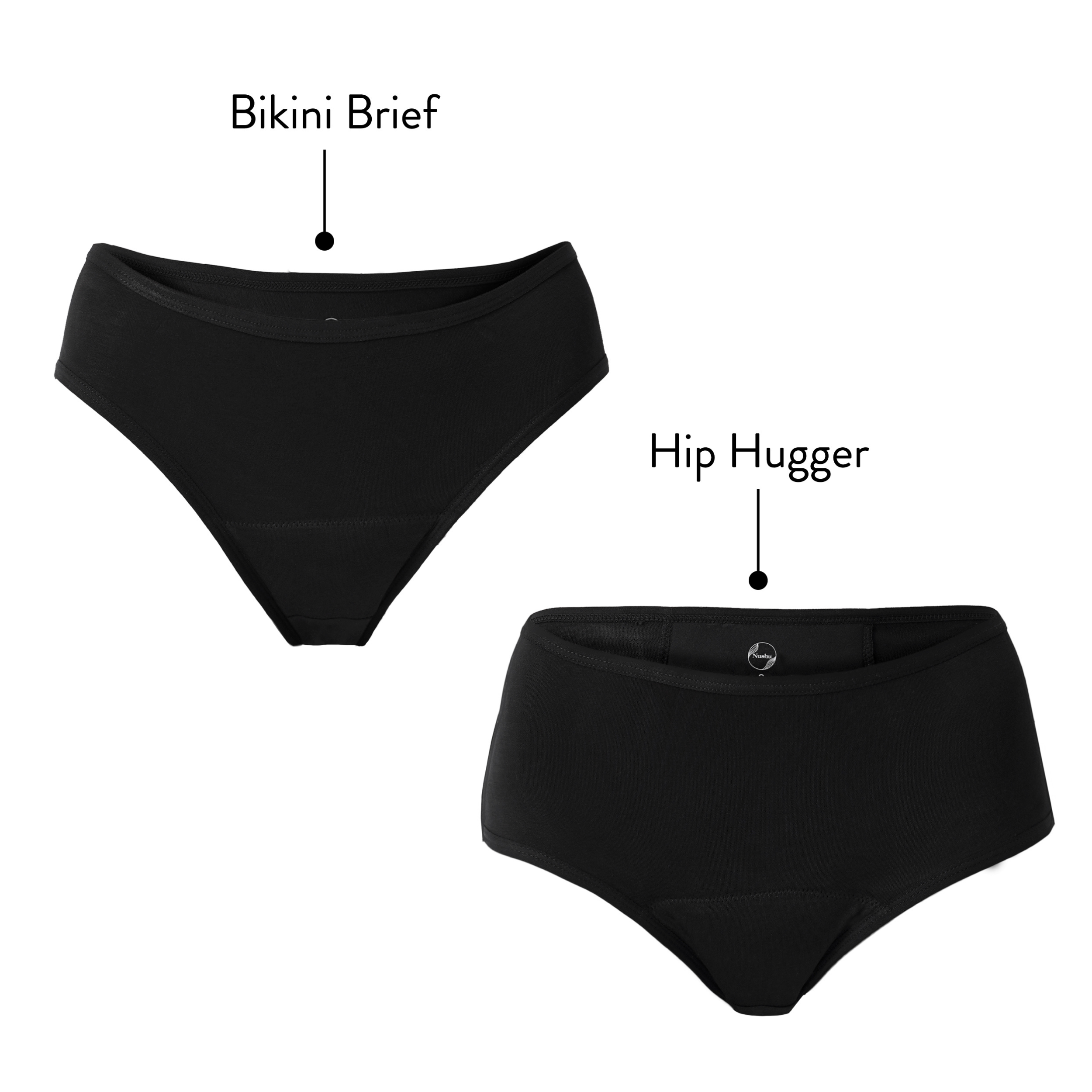 The Classic Combo pairs the Bikini Brief for reliable heavy flow protection with the Hip Hugger for maximum absorbency, ensuring comfort and confidence throughout your period.