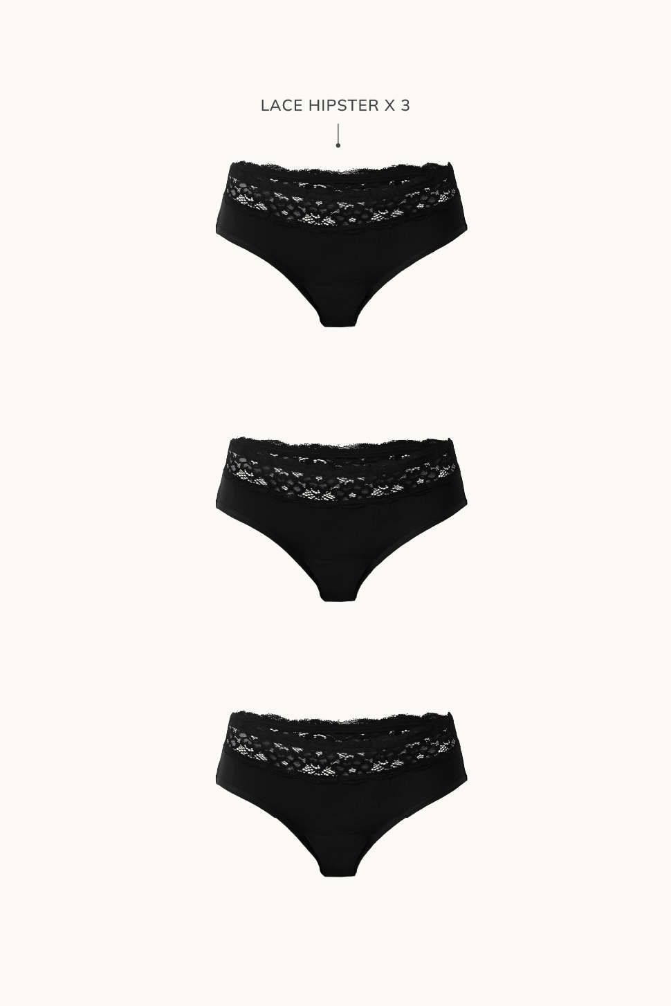 Lace Hipster Trio